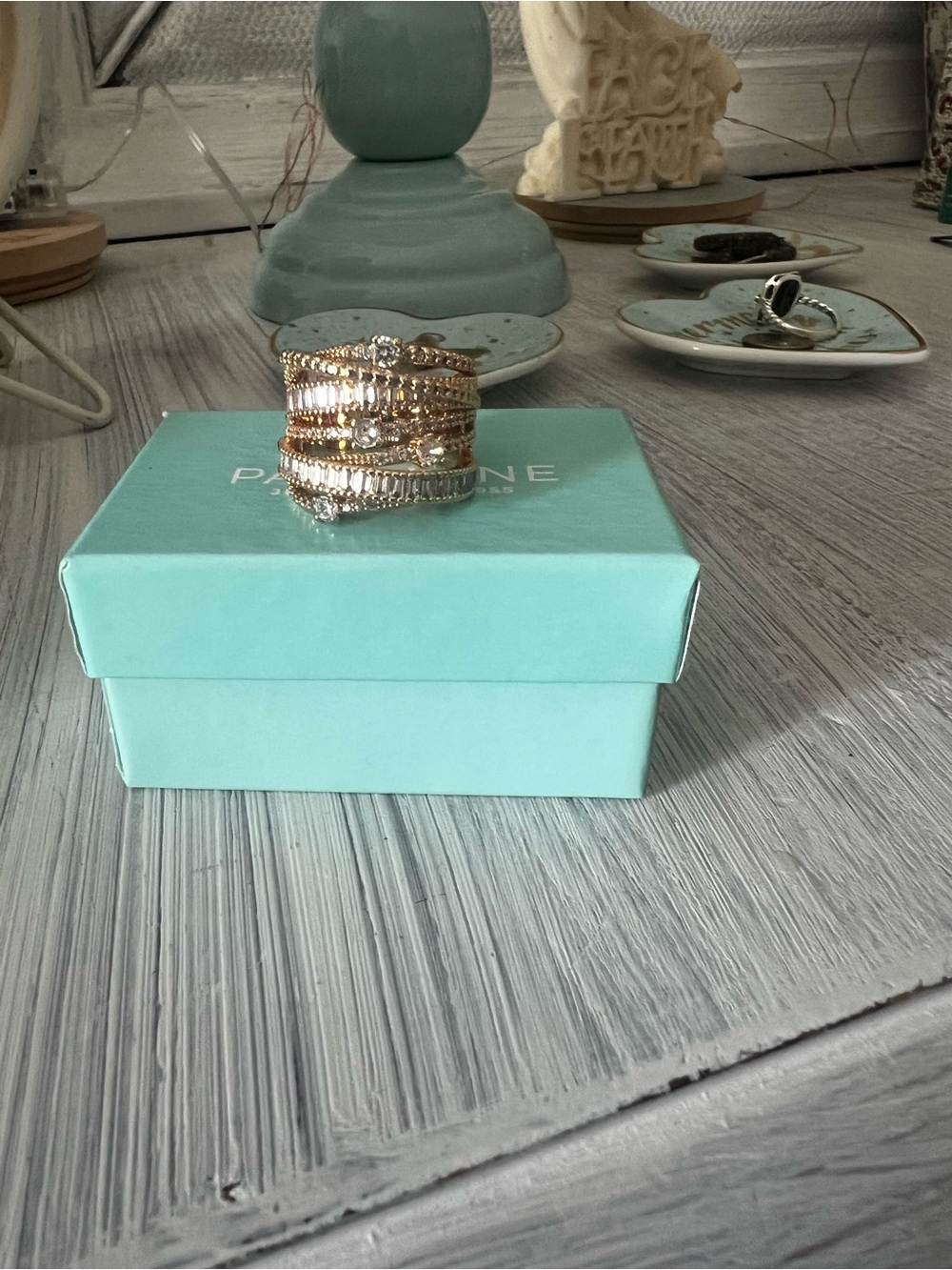 Park Lane Gold Layered Crystal Stack Ring